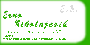 erno mikolajcsik business card